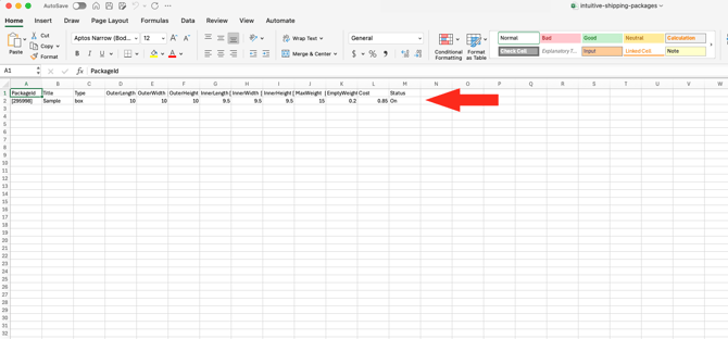 IS HS Packages - CSV Sample