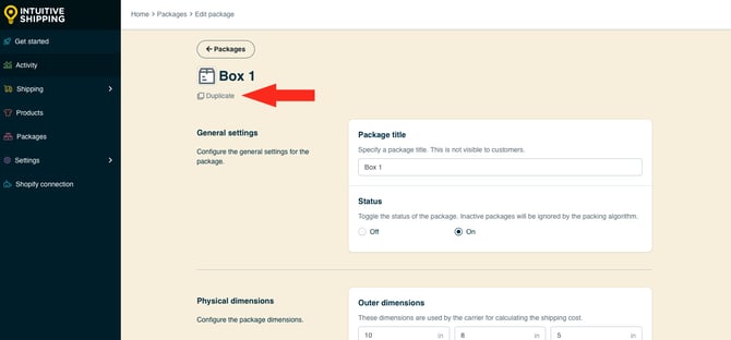 IS HS Packages - Edit Package Duplicate