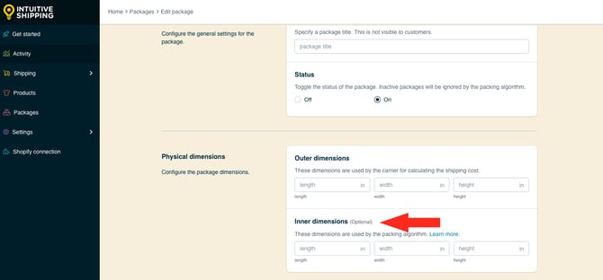 IS HS Packages - Edit Package Inner