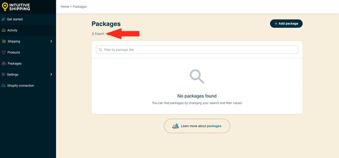 IS HS Packages - Export No Packages