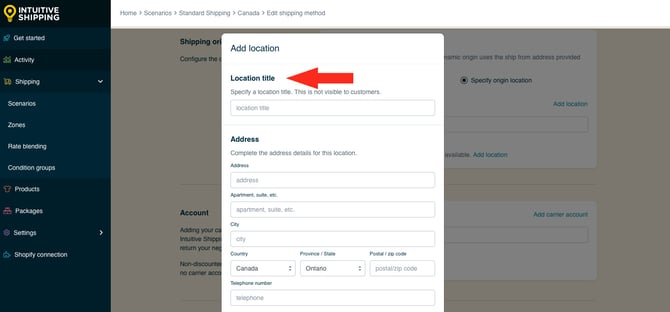 IS HS Parcel Service Shipping Methods - Add Location Title