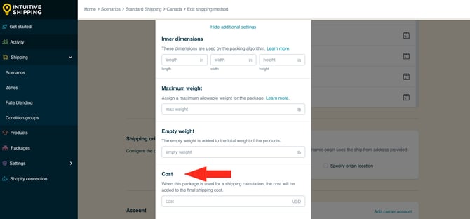 IS HS Parcel Service Shipping Methods - Add Package Cost