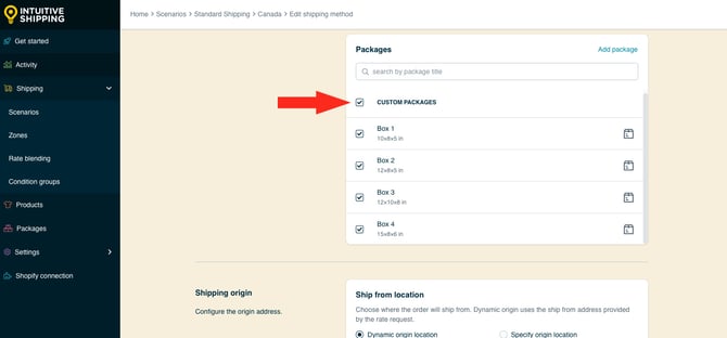 IS HS Parcel Service Shipping Methods - Custom Packages