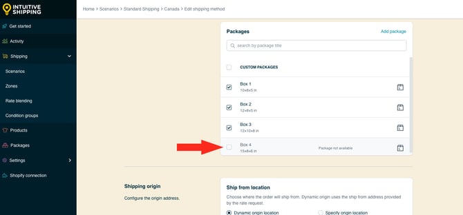 IS HS Parcel Service Shipping Methods - Package Not Available