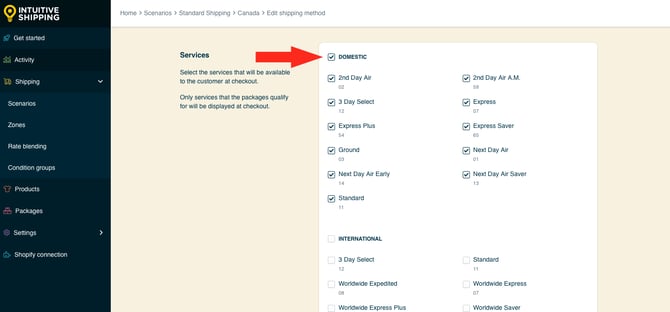 IS HS Parcel Service Shipping Methods - Services All Within Canada UPS
