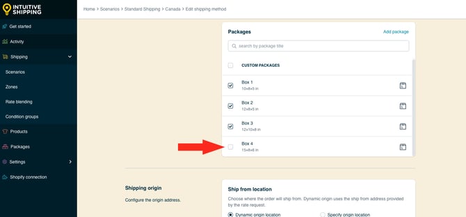 IS HS Parcel Service Shipping Methods - UnSelected Packages