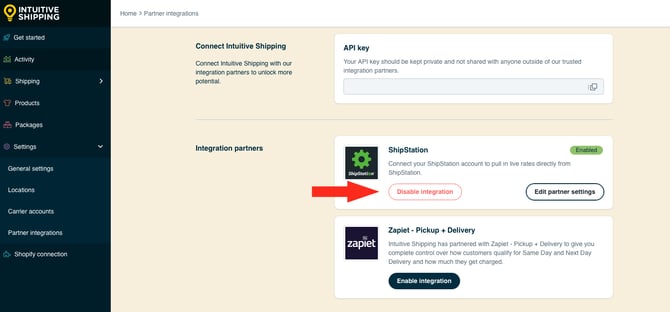 IS HS Partner Integrations - Disable ShipStation Integration