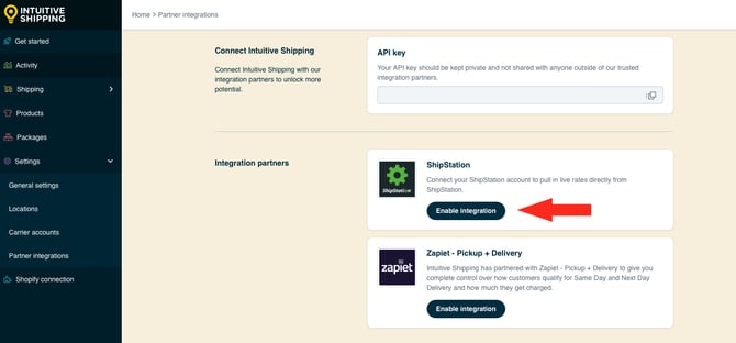 IS HS Partner Integrations - Enable ShipStation Integration