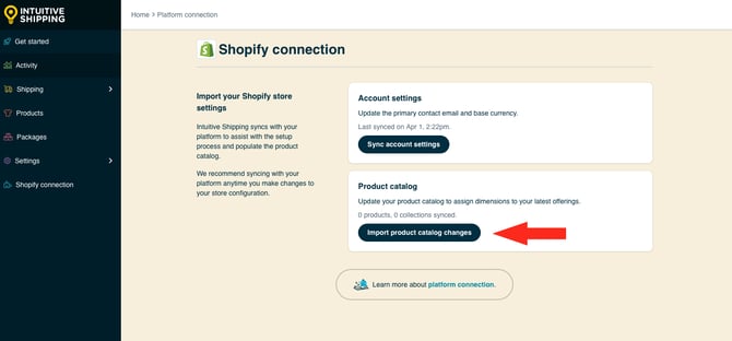 IS HS Platform Connection - Import Product Catalog Changes