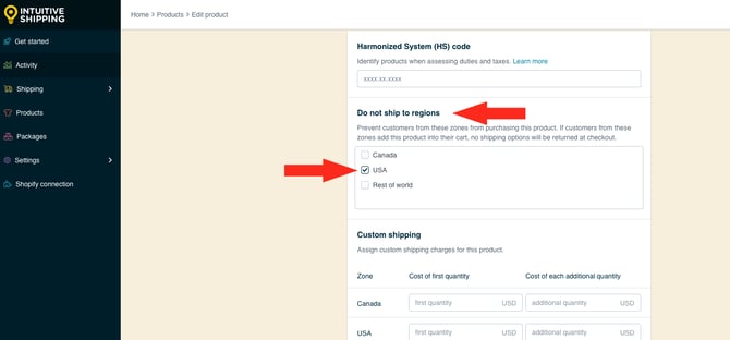 IS HS Products - Do Not Ship To Regions USA