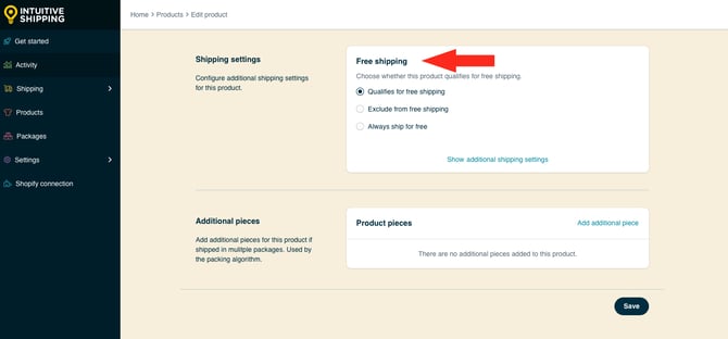 IS HS Products - Select Free Shipping Eligibility