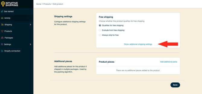 IS HS Products - Show Additional Shipping Settings