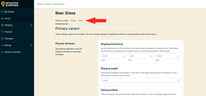 IS HS Products - Variant Tabs