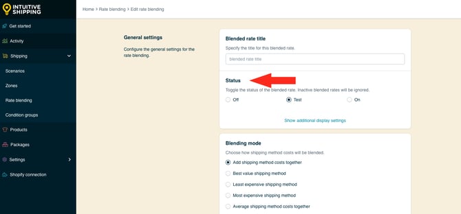 IS HS Rate Blending - Advanced - Blended Rate Status