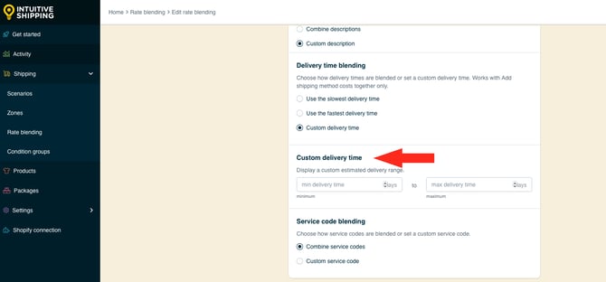 IS HS Rate Blending - Advanced - Custom Delivery Time