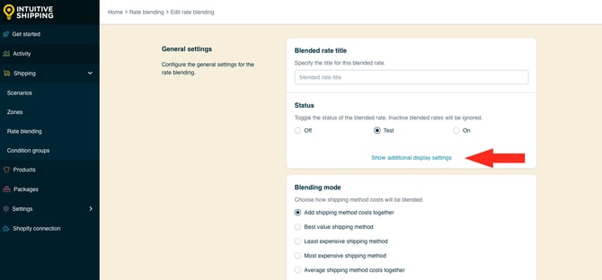 IS HS Rate Blending - Advanced - Show Additional Display Settings