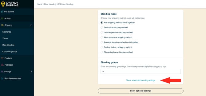 IS HS Rate Blending - Advanced - Show Advanded Blending Settings