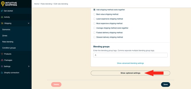 IS HS Rate Blending - Advanced - Show Optional Settings