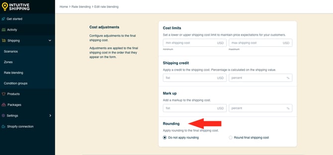 IS HS Rate Blending - Optional Settings - Rounding