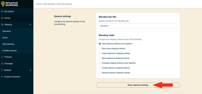 IS HS Rate Blending - Simple - Show Optional Settings