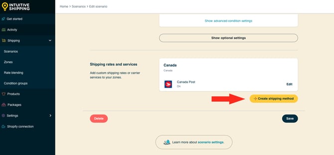 IS HS Scenario - Create New Shipping Method Canada Post