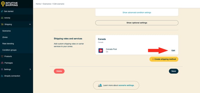 IS HS Scenario - Edit Canada Post