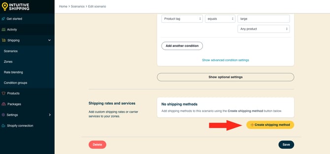 IS HS Scenario - Large Product - Create Shipping Method