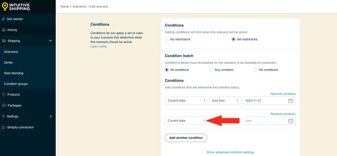 IS HS Scenario - Limited Run Promo Standard - Add Current Date Condition Type