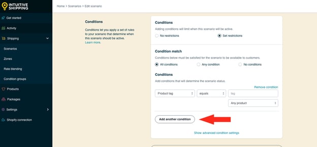 IS HS Scenarios - Add Another Condition Button