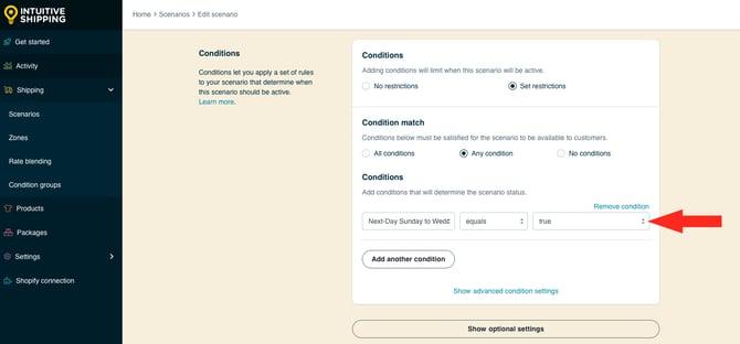 IS HS Scenarios - Condition Group Next Day Group 1 Equals True