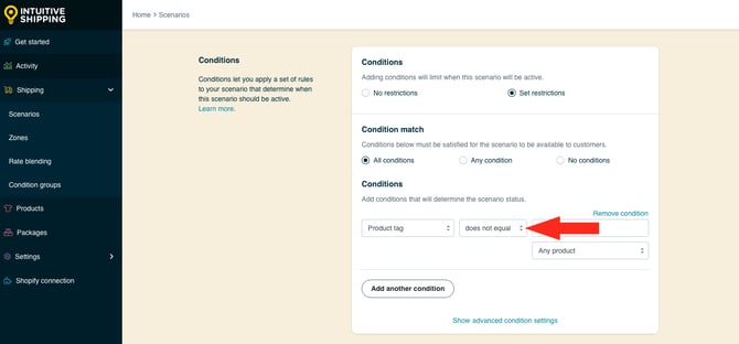 IS HS Scenarios - Condition Logic - Does Not Equal