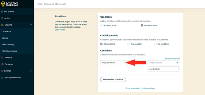 IS HS Scenarios - Condition Type Product Vendor