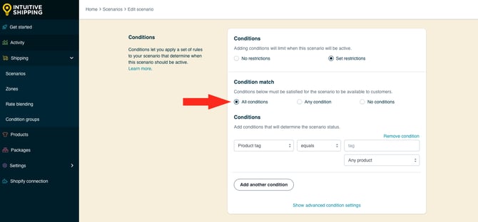 IS HS Scenarios - Conditional Free Shipping - Condition Match All