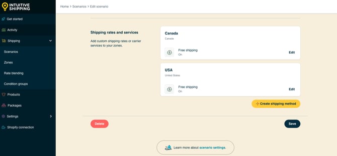 IS HS Scenarios - Conditional Free Shipping - Shipping Method List