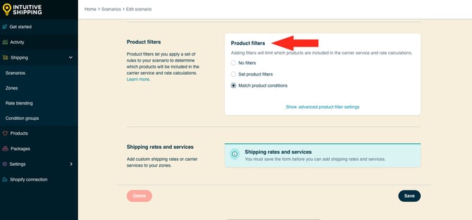 IS HS Scenarios - Edit Product Filters