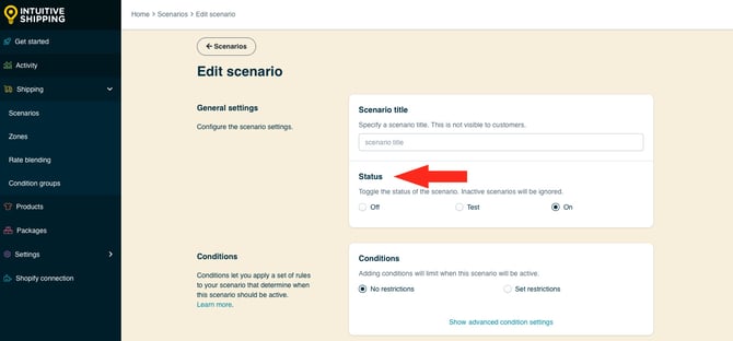 IS HS Scenarios - Edit Scenario Status