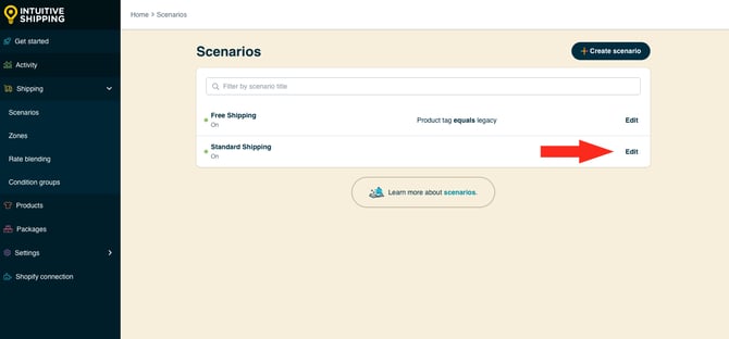 IS HS Scenarios - Free Shipping - Edit Paid Scenario