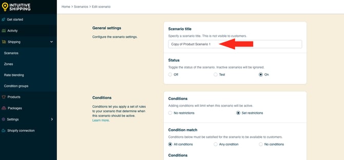 IS HS Scenarios - No Shipping Product Restricted - Edit Scenario Title - Restricted