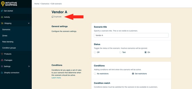 IS HS Scenarios - Product Vendor A - Duplicate Button