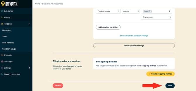 IS HS Scenarios - Product Vendor A - Save Button