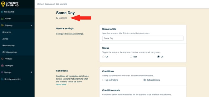 IS HS Scenarios - Same Day - Duplicate Button