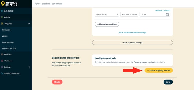 IS HS Scenarios - Same Day Delivery - Create Shipping Method