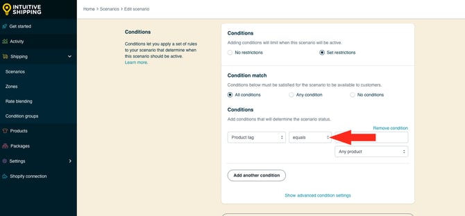 IS HS Scenarios - Select Condition Logic