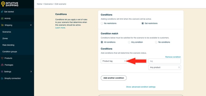 IS HS Scenarios - Select Condition Type