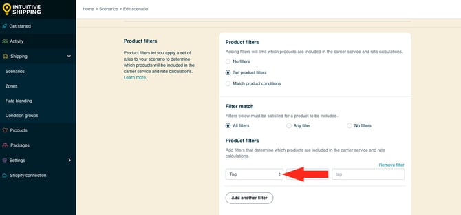 IS HS Scenarios - Select Filter Type