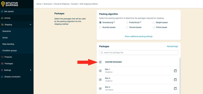 IS HS Shipping Methods - Assign All Packages Example