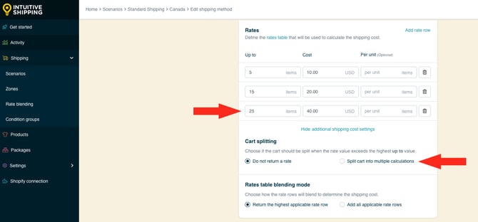 IS HS Shipping Methods - Cart Splitting Example Do Not Return