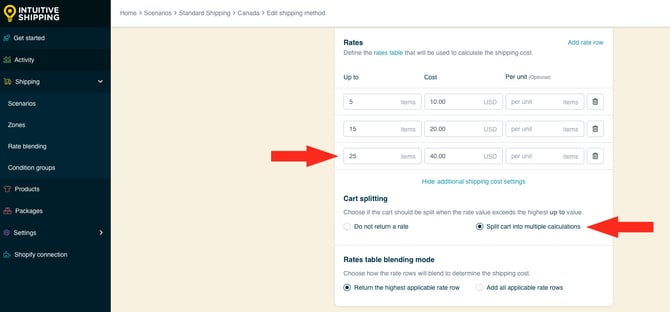 IS HS Shipping Methods - Cart Splitting Example