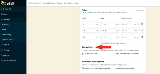 IS HS Shipping Methods - Cart Splitting