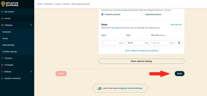 IS HS Shipping Methods - Large Priority - Save Shipping Method